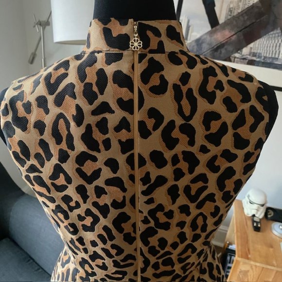 NWT Kate Spade Leopard Jacquard Knott Dress Size 2, K9725 Mainline - Picture 10 of 10